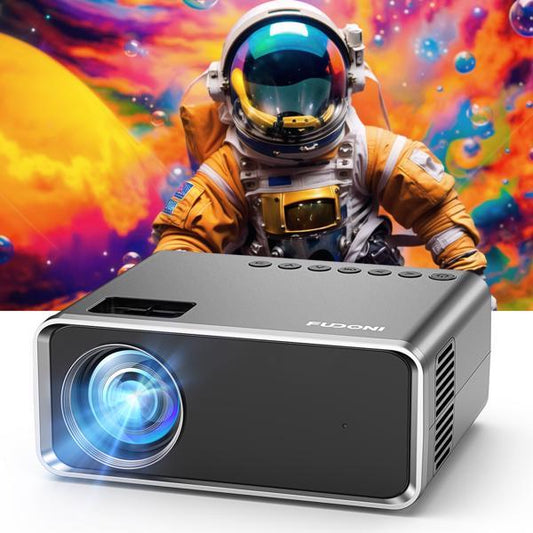 Mini HD Projector with WiFi & Bluetooth – 1080p, 200” Screen